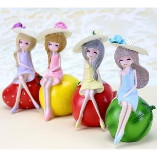 Cute ornaments small fruit girl resin craft gifts ornaments home accessories creative home decoration gifts
