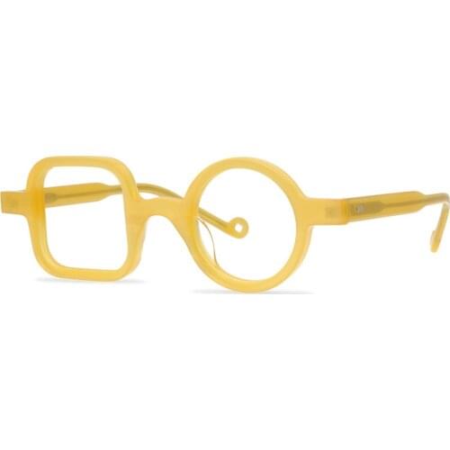Belight Optical Iron Man Downey Eyewear Round with Square Acetate Unique Glasses Frame Women Prescription Eyeglasses BUTLLEY