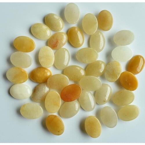 Wholesale 50pcs/lot Fashion high quality natural yellow stone Oval CABOCHON beads for jewelry accessories making 13x18mm free