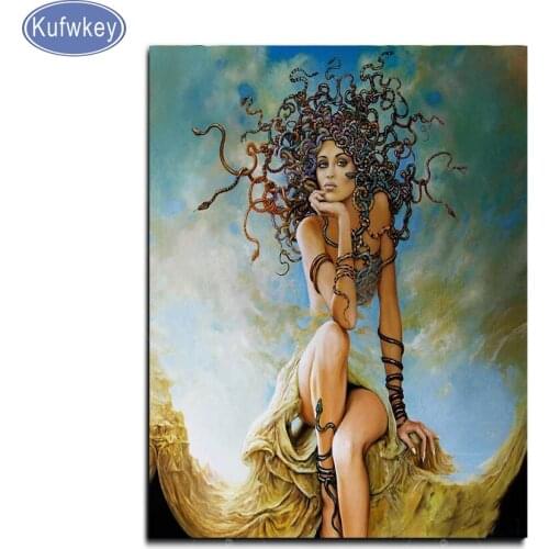 Snake woman Diamond Painting Cross Stitch Kits Full Diamond Embroidery sale animal and beauty picture Diamond Mosaic decoration