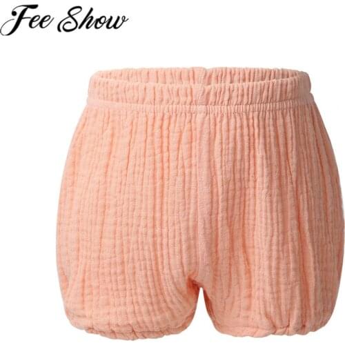 Unisex Casual Clothing Infant Baby Boys Girls Bloomer Shorts Candy Color Cotton Linen Loose Harem Shorts Diaper Cover Underwear