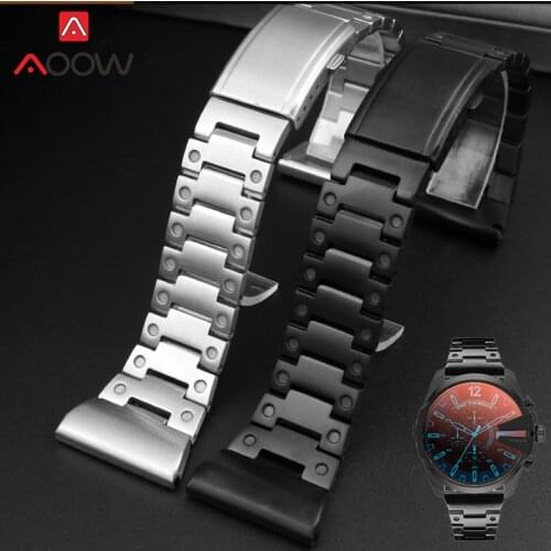 26mm 28mm Solid Stainless Steel Strap Folding Buckle Men Replacement Bracelet Band Watch Accessories for SevenFriday Diesel