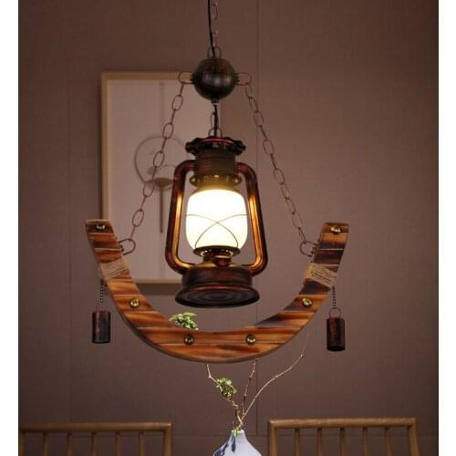 Retro Pendant Lamp Wrought Iron Hanging Lamp Kerosene Pendant Light Creative Nostalgic Industrial Wind Dining Room Hanging Light