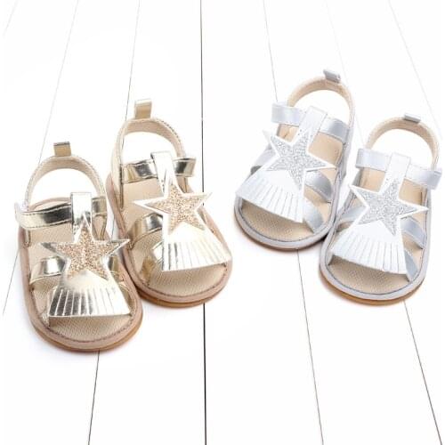 2021 Newborn Infant Baby Girls Sandals Prewalker Non-slip Hollow Princess Summer Tassel PU Leather Shoes 0-18M