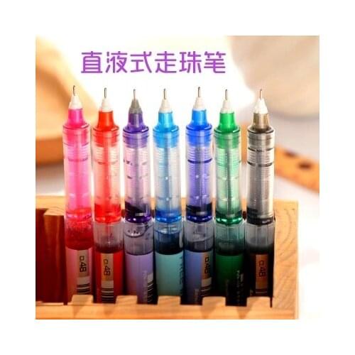 Straight liquid type ball pen color gel ink pen stationery for student 10pcs free shipping