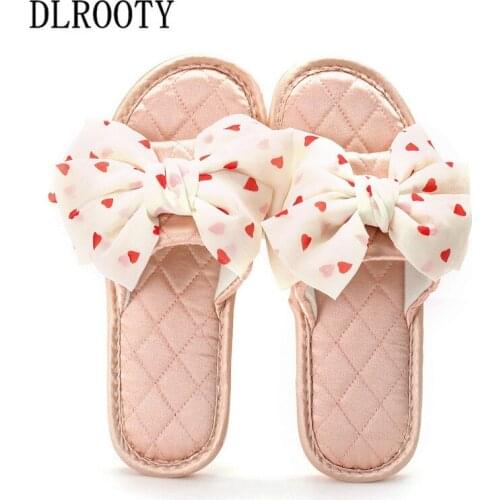 Women Slippers Flip Flops Spring Summer Fashion Polka Dot Butterfly-knot Breathable Non-slip Shoes Home Slides Casual Female