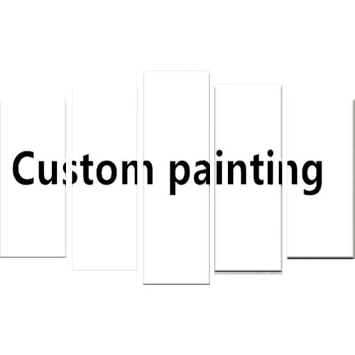 Modern Custom Wall Art 5 Piece Canvas Framed Custom Photo on Canvas Large Poster Printing Picture Print Drop shipping