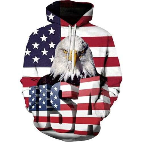 Aikooki New USA Hoodies Men/Women Sweatshirt JULY FOURTH Hooded United States America Independence Day Hoody 3D National Flag