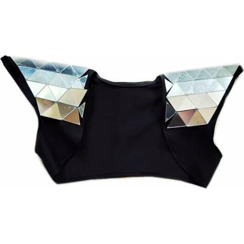 Mirror Costumes Bar Female Singer Mirror Coat Shawl Performance Clothing Nightclub DS DJ MenS Stage Wear Rave Outfit DN5105