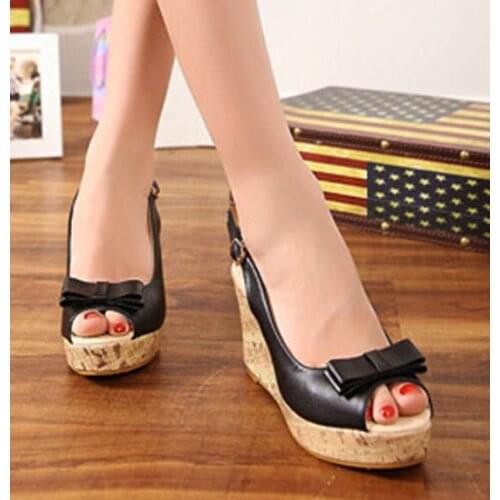 EAGSITY Women Wedges Sandals 2021 summer Platform Ankle Strap peep toe High Heel Shoes Female Pumps Slingback Ladies Sandals