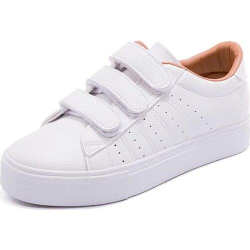 New fashion women shoes casual high platform hole PU leather striped simple 2018 autumn women casual white shoes sneakers