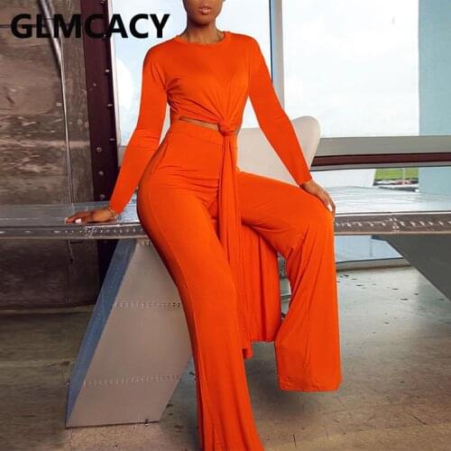Women Chic Two Piece Suits Solid Casual Long Sleeve Shirt and Wide Leg Pants Set