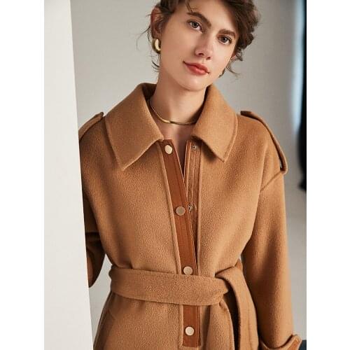 100% Wool Women Coat Vintage Elegant Womens Jackets Winter 2020 Slim Double-sided Wool Womens Clothing Femme Veste Zjt956