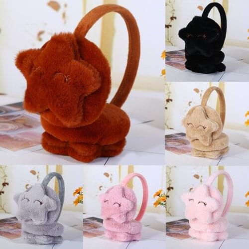 Winter Warm Earmuffs For Children Star Plush Fur Ear Muff Ear Cover Cute Headband For Girls Kids Fashion Brand Drop Shipping