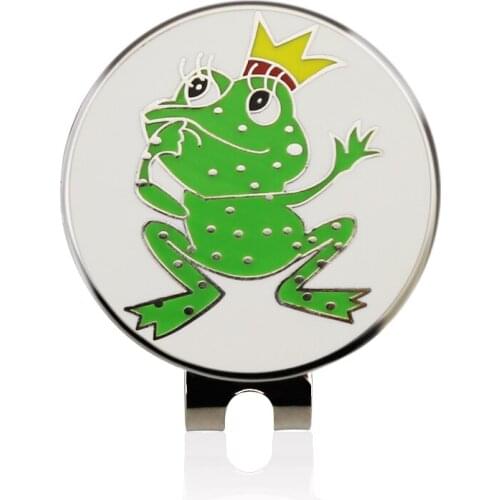 1.18" Frog Prince Golf Ball Mark w Magnetic Golf Hat Clip Green Cute Frog 30mm Golf Marker Training Aids Drop Ship For Golfer
