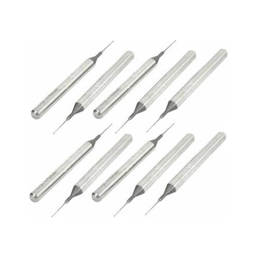 10pcs 0.3mm Tip 3.175mm Shank Spiral Flute Tungsten Carbide Micro PCB Drill Bits