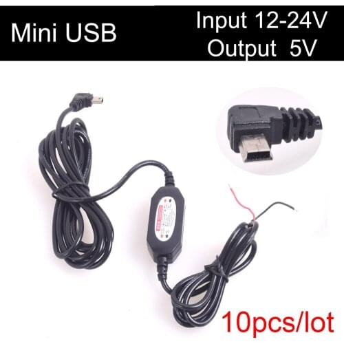 10pcs Car Auto Mini USB Charger In-Car Power Supply for Dashcam DVR GPS E-Dog Cell Phone Hard-Wired Tablet Charger 12V 24V to 5V
