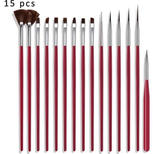 15Pcs/Set Nail Painting Brush For Nail Painting Children Stationery Hook Line Pen Plastic/Nylon Multi-function DIY Art Supplies