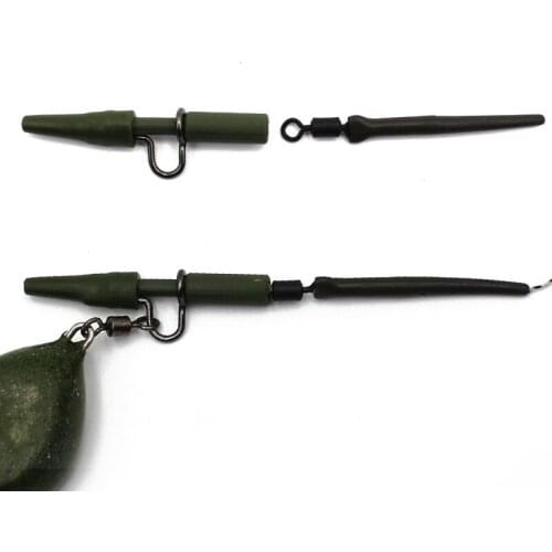 20PCS Carp Fishing Accessories Tackle Heavy Duty Safety Lead Clips with Tail Sleeves Quick Change Safety Lead Clips Kit Carp Rig