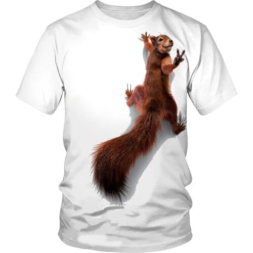 2021Mens Squirrel T Shirt 3D Print Shirt Animal Graphic Tees Lovely Pattern Tops Men/Women Cute Puppy Face Tee Funny Pet T-shir