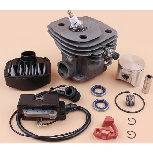 47mm Cylinder Piston Ignition Coil Air Filter Oil Seal Kit For HUSQVARNA 357 XP 357XP 359 Gas Chainsaws Motor Parts 12mm Pin