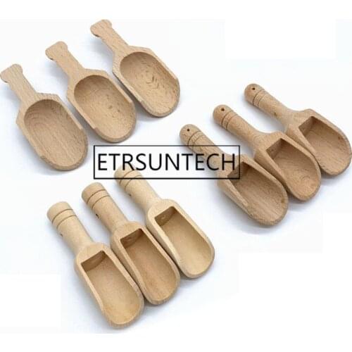 500pcs Mini Wooden Scoops Bath Salt Spoon Candy Flour Spoon Small Tea Scoops Kitchen Utensils