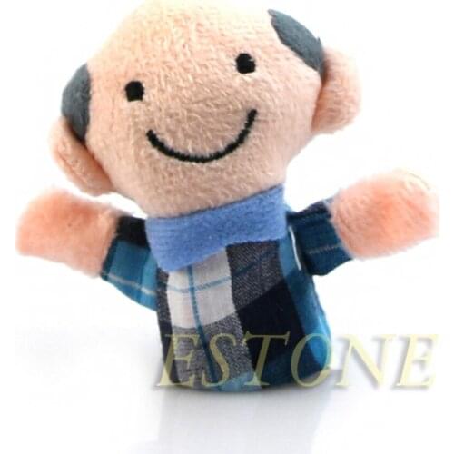 6PCS Cute Mini Kids Baby Family Finger Puppets Plush Cloth Doll Play Game Learn Story Toys