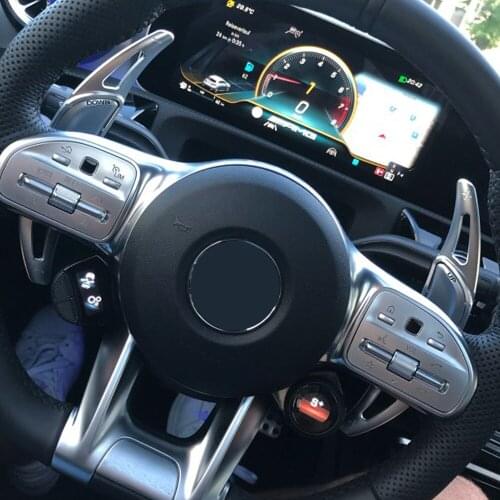 Aluminum Car Steering Wheel Shift Paddle Shifter Extension For Mercedes Benz New AMG A45 C63 S63 GLA45 2015-2019 styling
