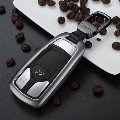 Aluminum Alloy Car Key Case Cover/ Key Shell Holder For Audi A4 B9 Q7 4m TT TTS 8s 2016 2017 Auto Smart Key Accessories