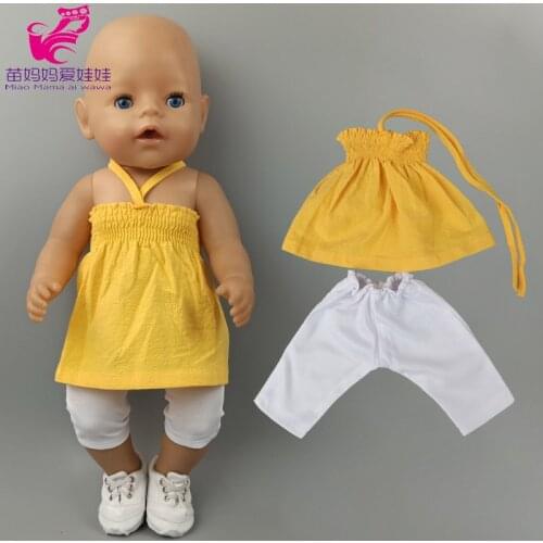 40cm 43cm Baby Doll clothes with hat 18 Inch American OG girl Doll outfits bebe doll rompers