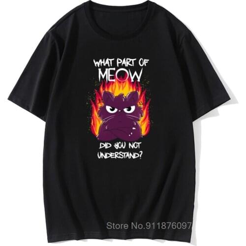 Meow T-Shirts Wholesale Men T Shirts Short Sleeve Cat Printed On Mens Tshirt Cotton Fabric O Neck Street Style Tees Summer