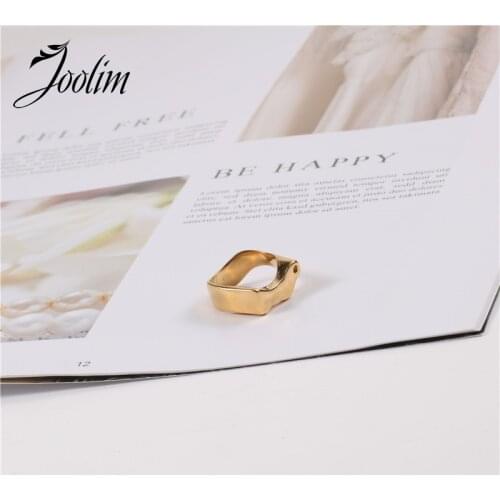 Joolim High End 18K Gold PVD New Special-shaped Rings for Women Stainless Steel Jewelry Wholesale