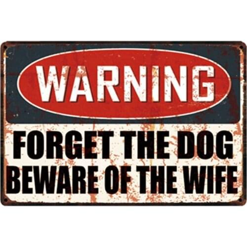 [ Kelly66 ] Dogs Waring Metal Sign Tin Poster Home Decor Bar Wall Art Painting 20*30 CM Size y-2116