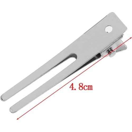 10/100pcs Silver 48mm Metal Hairpins Double Prong Alligator Grip Clips With No Teeth Hair Accessory