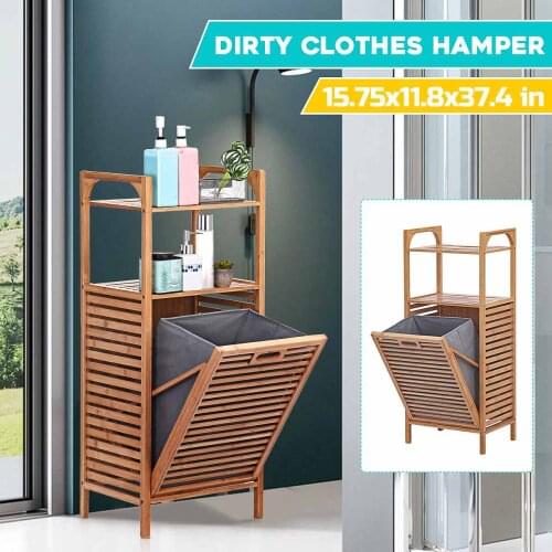 Multi-Function Bathroom Dirty Cothes Storage Hamper Clothes Dirty bamboo Laundry Basket Organizer bathroom Rack Laundry Frame