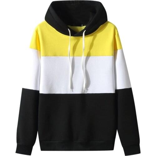 Mens Autumn Slim Casual Patchwork Hip Hop Hooded Long Sleeve Fashion Sweatershirts Top Blouse Oversized Clothes