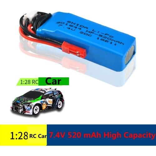 Upgraded version 5pcs/lot WLtoys K989 Lipo Battery 2S 7.4V 520mAh for Mini-q 1:28 Wltoys RC Cars K969 K979 K989 K999 P929 P938
