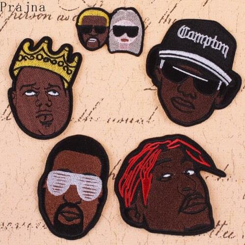 Prajna Hippie Patches Rock Band Patch Embroidered Iron On Patches For Clothes Stripes Hip Hop Boy Badge Patch Stickers Applique