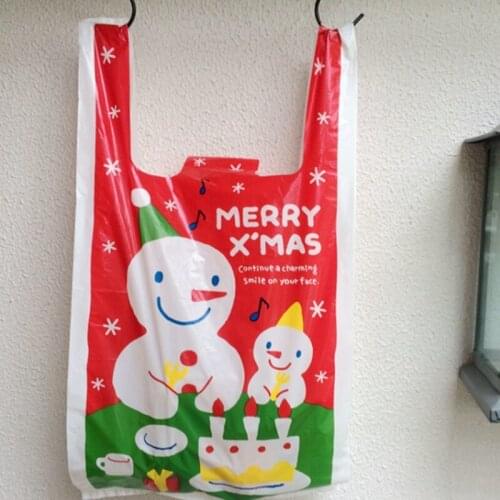 Merry Christmas Shopping plastic bags 24x45x7cm 100pcs/lot