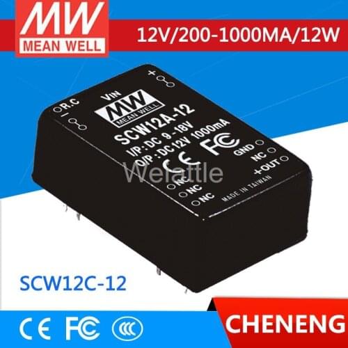 MEAN WELL original SCW12C-12 12V 1000mA meanwell SCW12 12V 12W DC-DC Regulated Single Output Converter