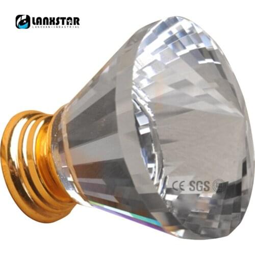 Luxury Clear White Crystal Glass In Brass Handle for Jewelry Box Dresser Drawer Children Room Cupboard Used Knobs