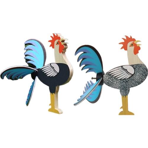 Garden Rooster Statue Decoration Hand-Painted Animal Model Sculpture Statue Craft Animal Figurine Decor Animal Statue Backyard