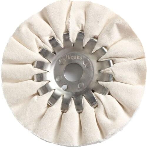 Hiqalty 5inch Airway Buffing Grinding Wheel White Cotton 125*16mm Metal Polishing Abrasive Wheels for Power-operated Grinders