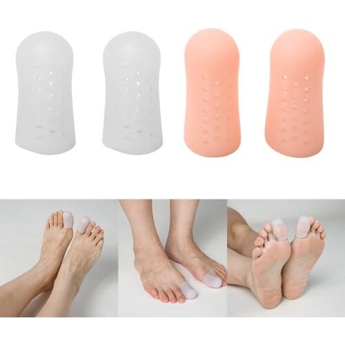 Silicone Toe Sleeves, 2 Pairs Toe Protectors for Corns Remover Callus Cushion Bunion Ingrown Nails for Men Women