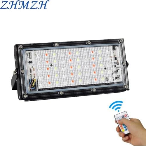 AC220V RGB LED Flood Lights Wireless Remote Control COB Chip LED Outdoor Lamps Waterproof Landscape Lamp Dimmable Street Lamp