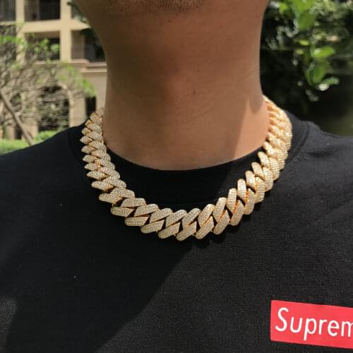 Heavy cuban link chain for men wholesale jewelry Iced out cuban link chain