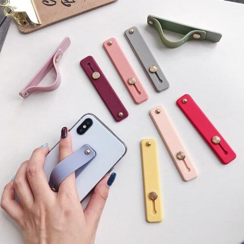 Universal Phone Holder Candy Color Finger Ring Holder Silicon Phone Hand Band Wristband Strap Push Pull Grip Stand Bracket