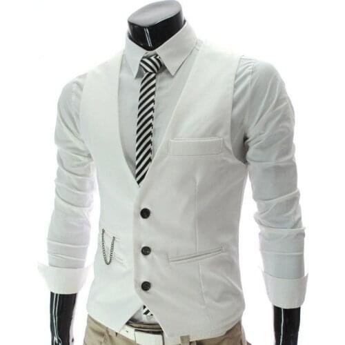 Vintage Men Suit Vest New Arrival Slim Fit Fashion Designer Brand Formal Business Dress Waistcoat