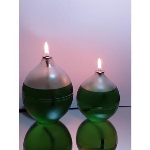 Viyale Store Frosted Moire Glass Oil Lamp Dual Set