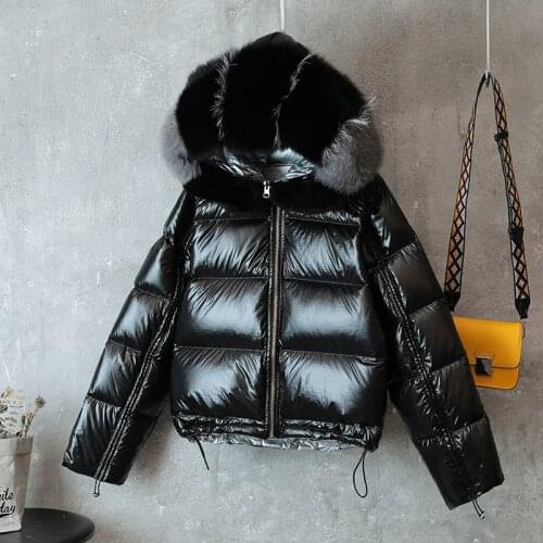 Womens Winter Jacket Women Real Fox Fur Collar Hooded Down Coat Female Korean Pink Jackets Chaqueta Mujer